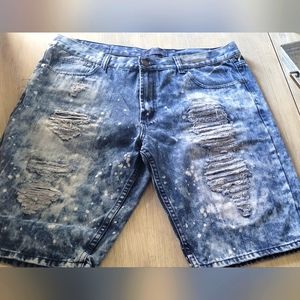 Men's Denim Distressed Shorts Size 40